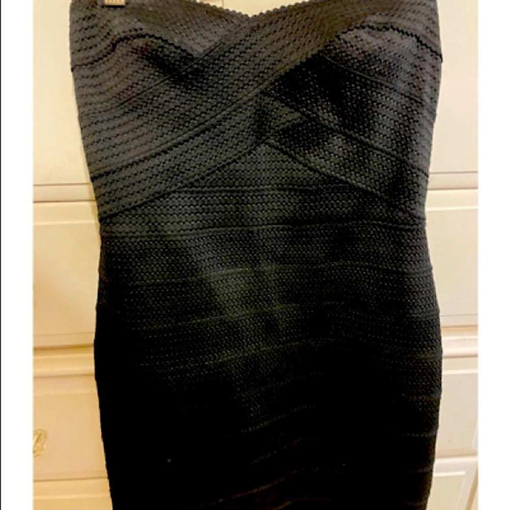 Black bodycon bandage minidress